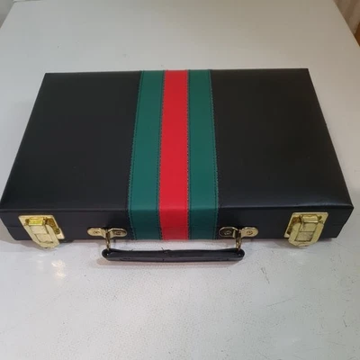Backgammon set - small travel case (Black,green,red) Complete With Instructions  - Image 1 of 4