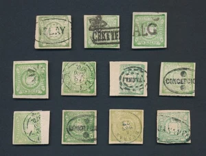 PERU STAMPS 1868 1d ARMS EMBOSSED GREEN, LOVELY RANGE OF POSTMARKS, F/U - Imagen 1 de 24