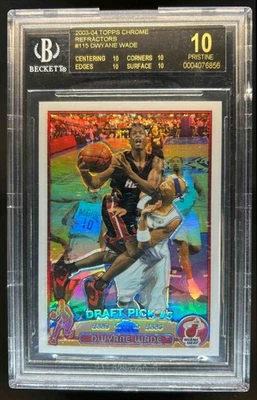 2003-04 Topps cromo Dwyane Wade refractor RC #115 calor BGS 10 etiqueta negra POP 1 Foto 1 de 2