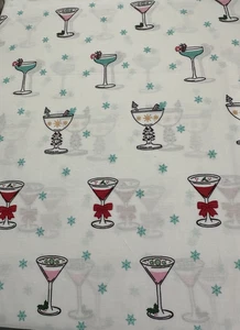 Cupcakes & Cashmere Christmas  Coctails TABLECLOTH 90” round  New - Picture 1 of 1