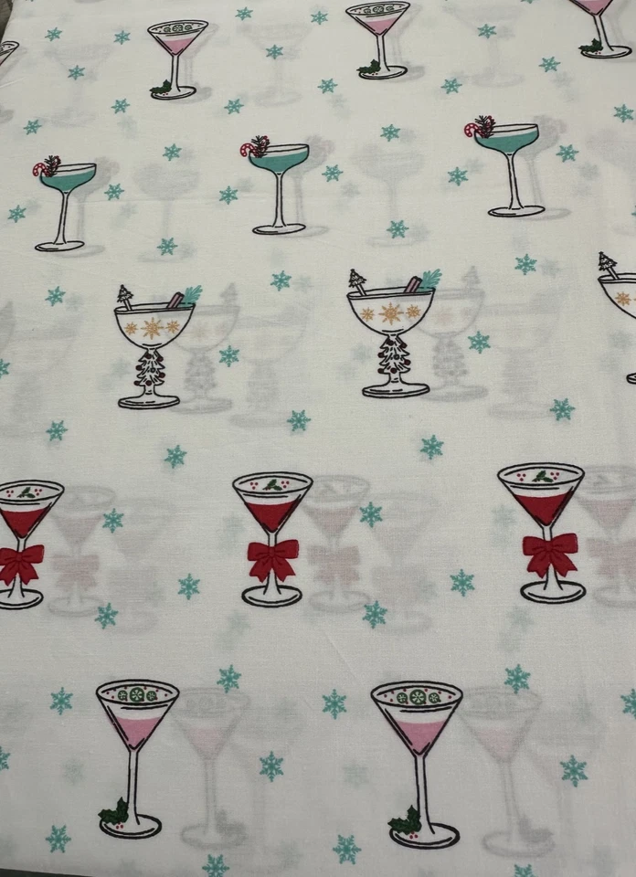 Cupcakes & Cashmere Christmas  Coctails TABLECLOTH 90” round  New - Image 1 of 1