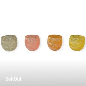 Vintage Mid-Century Modern Spaghetti String Tumblers Set of 4 - Picture 1 of 17