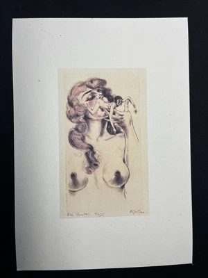 Artprint von 1920 "Erotische Groteske - Pipifax" Kunstdruck auf Papier de Paille - Bild 1 von 3