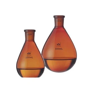 Eggplant Shaped Amber Flask 5ml-2000ml Borosilicate Lab Glassware Chemistry AU - Foto 1 di 8