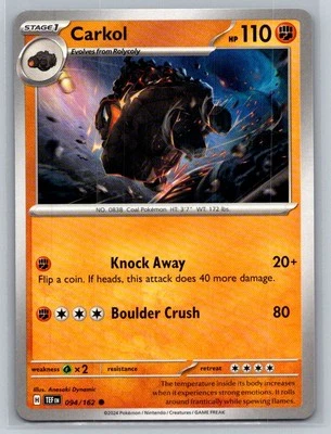 Carkol #094/162 SV05: Temporal Forces Common - Pokemon Cards F8 - Image 1 of 2
