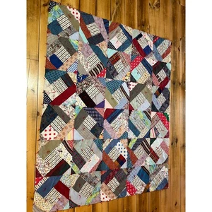Vintage handgenähter Patchworkquilt - Bild 1 von 7