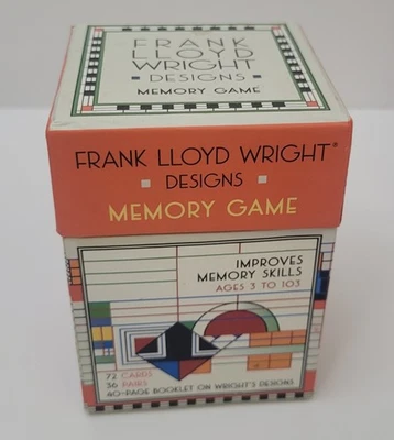 Frank Lloyd Wright Design Memory Game 70 Of 72 Cards,  40 Page Booklet  - Image 1 of 3