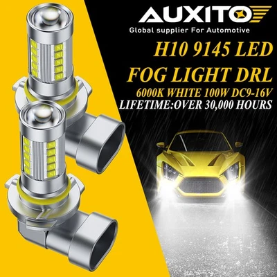 Pair H10 LED Fog Driving Light Bulbs Kit 9145 9140 6000K White Super Bright NEW - Image 1 of 4