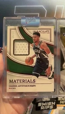 Parche usado Giannis Antetokounmpo 2022-23 Panini Immaculate IMM-GIA juego rojo/25 Foto 1 de 2