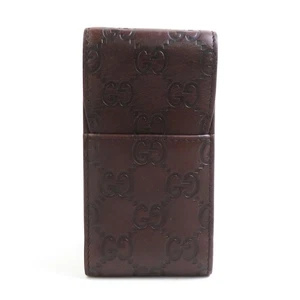 Gucci Guccissima Leather Cigarette Case Dark Brown - Picture 1 of 5