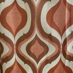 🌟True Vintage St Michael Pair Of Curtains Orange Brown Mix Geometric Design - Picture 1 of 12