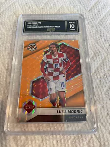 LUKA MODRIC 2021 MOSAICO CAMINO A LA COPA MUNDIAL NARANJA FLORESCENTE PRIZM 195 GRADO 10 - Imagen 1 de 2