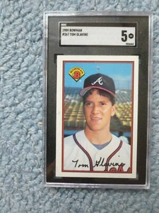 Bowman Tom Glavin baseball card graded Ex5,Atlanta Braves HOF 2x CY Young winner - Bild 1 von 3