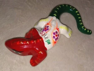 Arte popular mexicano cerámica talavera hecha a mano pintado a mano lagarto recuerdo de viaje - Imagen 1 de 8