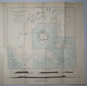 1906 Britisch-Neuguinea Mekeo Inauvorene Bensbach Fluss Gawa Alcester Insel KARTE - Bild 1 von 12