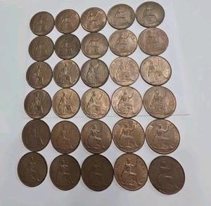 1949 UK 1 Penny - Rare Bronze Coin, King George VI, Limited Mintage - 30 Total - Picture 1 of 17