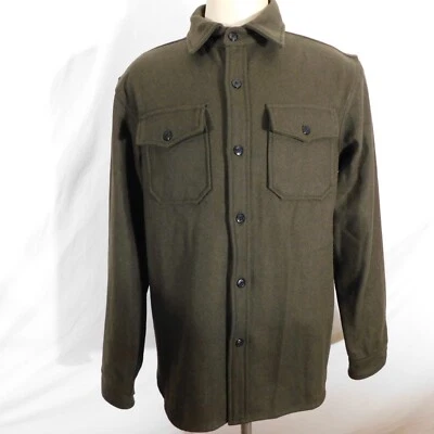Schott Men L CPO Wool Blend Button Up Shirt Intermediate Jacket Military OG-107 - Image 1 of 4