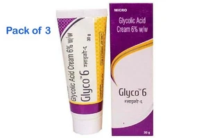 GLYCO 6 Glycolic Acid Cream 6% 30gms BY Microlabs Pack of 3