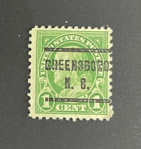 Greensboro, North Carolina Type 205 Precancel - 1 cent Franklin - U.S. #632 - NC - Picture 1 of 1