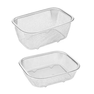 Rectangle Colander Basket Stainless Steel Wire Basket Fine Mesh Respectable - Picture 1 of 14