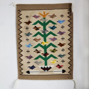 NATIVE AMERICAN NAVAJO TREE OF LIFE RUG BY MARIE BEGAY - Picture 1 of 7