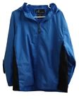 I5 APPAREL Men's Size Small Blue/Black Hooded Rain Jacket Long Sleeve Light Coat