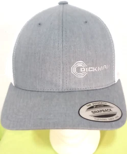 DICKMAN Logo on Yupoong 6006 Classic Trucker Hat Snapback Heather/White - Picture 1 of 9