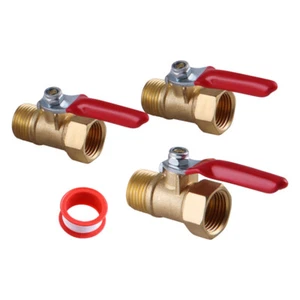 Válvula de cierre de compresor de aire de montaje de tubería de rosca NPT macho x hembra de 3 piezas - Imagen 1 de 7