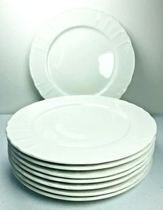 Farberware Lattice White Dinner Plates SET of 8 Scalloped 4482   10 5/8” Dia - Picture 1 of 10