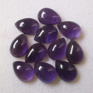 Piedra preciosa suelta calibrada natural cabujón pera amatista púrpura de 3x5 mm a 12x16 mm - Imagen 1 de 4