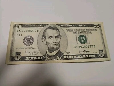 2001 Dallas $5 Note.CK30100377B - Image 1 of 4