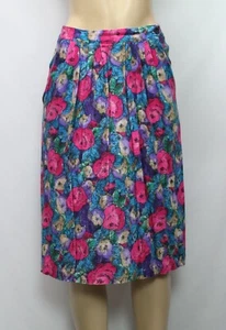 Vintage Block Island by Marina Pappas Womens Skirt Floral Multicolor Petite 9/10 - Picture 1 of 4