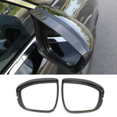 For NISSAN PATHFINDER 2022-2025 Carbon Fiber Car Mirrors Rain Eyebrow Trim - Image 1 of 4