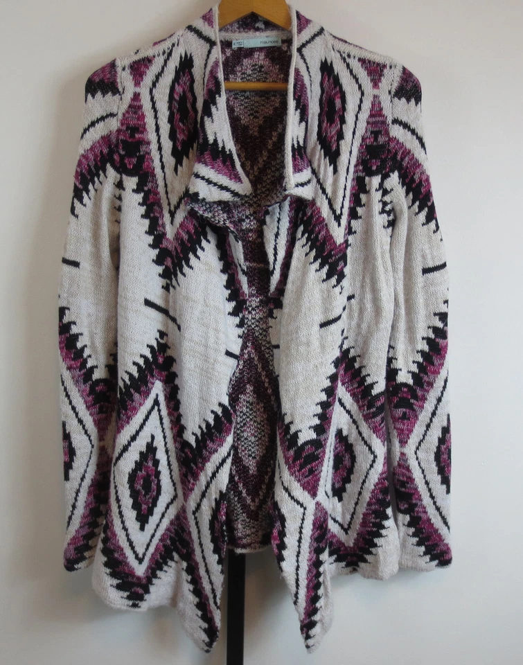 Cárdigan suéter Maurices frente abierto para mujer talla pequeña multicolor azteca Foto 1 de 4