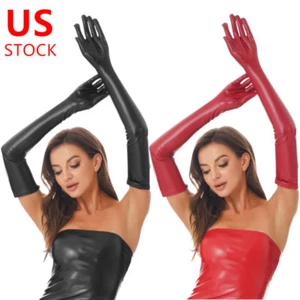 Wetlook Latex Gloves for Women Arm Length Nightclub Mittens Accessories for Prom - Picture 1 of 27