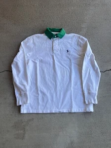 Polo Ralph Lauren vintage trapuntata scollo rugby camicia - Foto 1 di 7