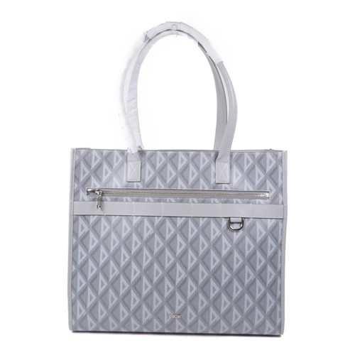 Borsa a tracolla Christian Dior CD SHW rivestita in tela grigio grigio