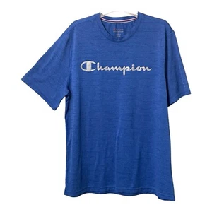 Champion Shirt Mens Large Blue Gym Basketball Workout Running Crew Neck Casual - Foto 1 di 7