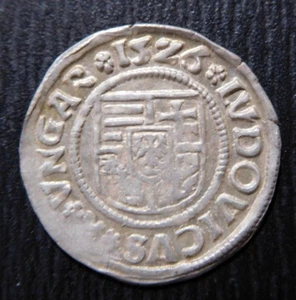 HUNGARY / II.LAJOS - LUDOVICUS II. (1516-1526) SILVER DENAR / 1526 K-B - Picture 1 of 2