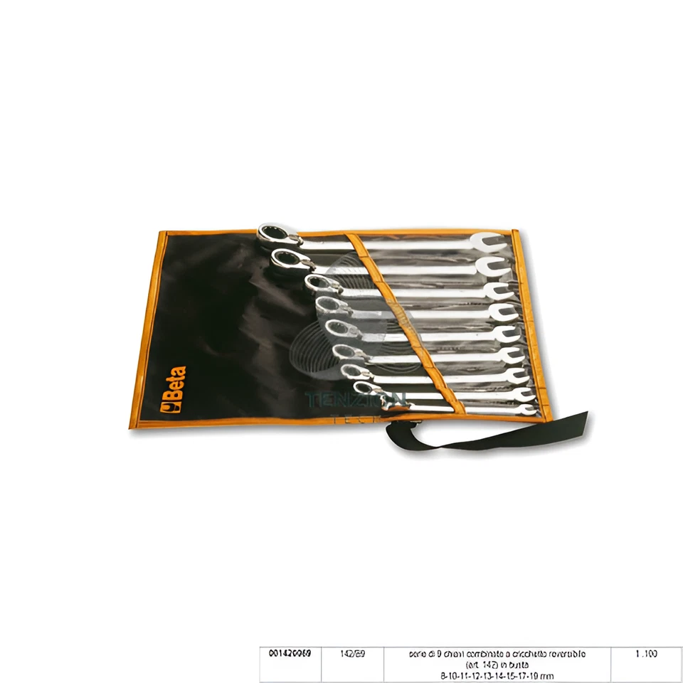 Set Serie 9 Chiavi Combinate  A Cricchetto Reversibili 8-19mm - Beta 142/B9 - Immagine 1 di 1