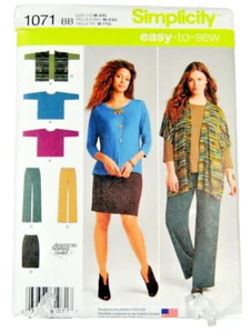 Simplicity Sewing Pattern #1071 Misses' Skirt Pants Top Vest Size BB M-XXL Uncut - Picture 1 of 4
