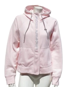 UNDER ARMOUR US Women’s L Pink Rival Fleece Full Zip Sweatshirt Jacket Hoodie - Picture 1 of 8