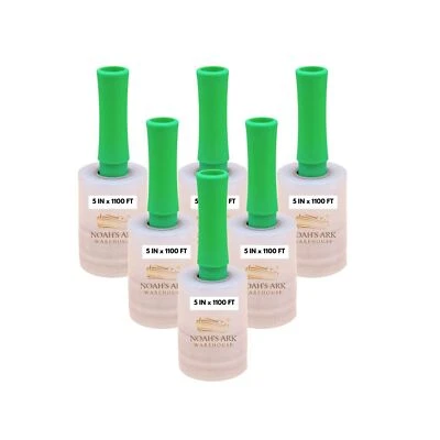 5" in. x 1000FT 60 Gauge Rolls Stretch Shrink Film Hand Wrap Core 1" Handler Inc - Image 1 of 4