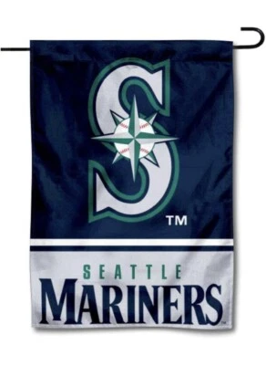 Seattle Mariners Double Sided Garden Lawn Flag 12” x 18” MLB New In Package - Image 1 of 4