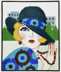 Needlepoint Handpainted Lee Chic Vogue 8x10 - Picture 1 of 4