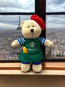 Authentic Starbucks France Exclusive Stuffed French Bearista Bear Ltd Edition - Picture 1 of 1