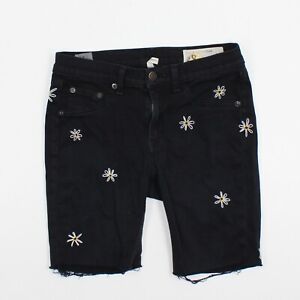 Rag & Bone Jean Women's  Embroidered Floral  Shorts Black Size 27