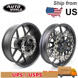 17'' Front Rear Wheel Rim+Brake Disc For Honda CBR1000RR 2006-2016 2007 08 09 10 - Picture 1 of 22