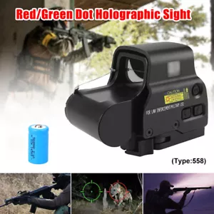 Red Green Dot Holographic Reflex Sight 558 Airsoft Scope With QD Mount Battery - Picture 1 of 11