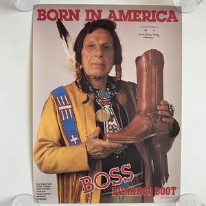 Póster Botas Durango Born in America Iron Eyes Cody Boss Edición Limitada No. 70 - Imagen 1 de 4